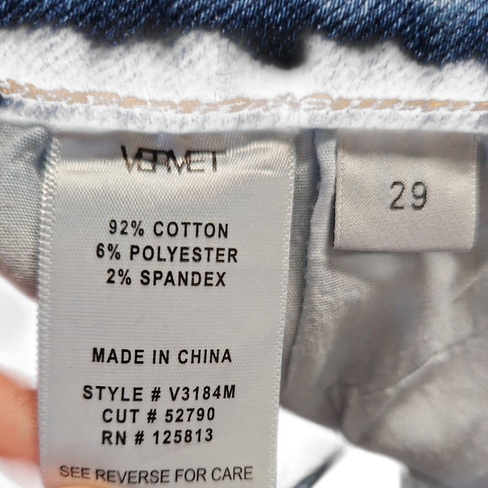 Vervet Skinny Jeans Blue Wash Size 29 Stretch Raw Hem Mid Rise - Picture 4 of 5
